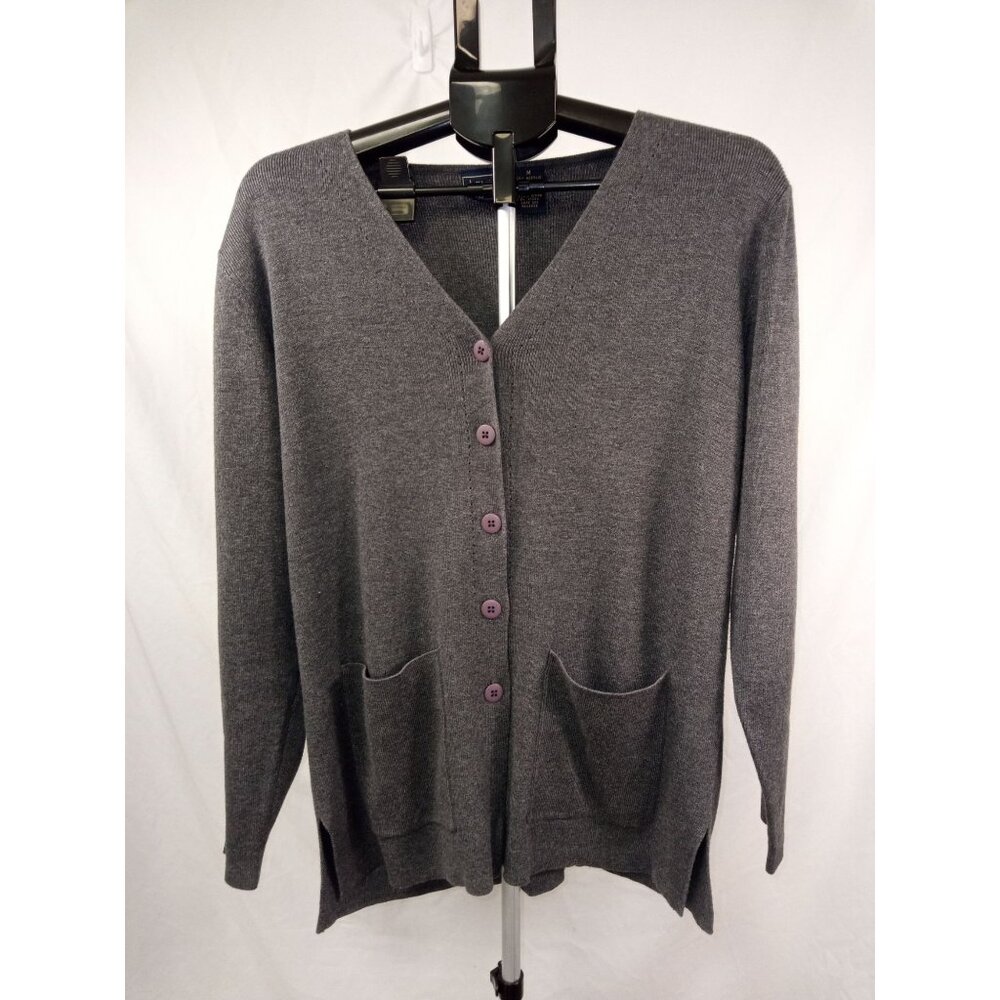 Laura Scott Women's Grey Cardigan Sweater Size Medium